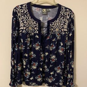 Anthropologie One September Floral Top size Medium